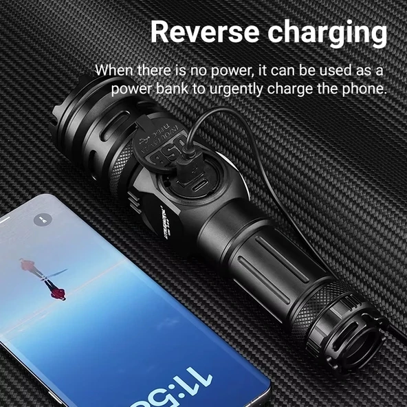 Ws-6868 25watt 2500 Lümen Usb Type-c Şarjlı El Feneri - Resim 2