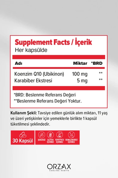 OCEAN CO Q10 30 KAPSUL - Resim 2