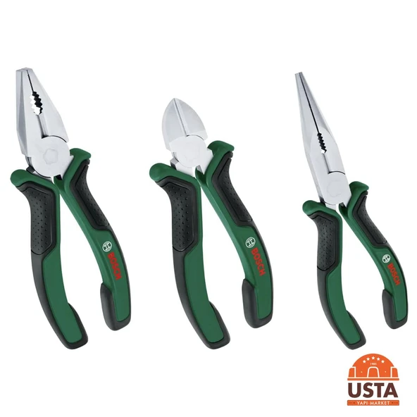 Bosch 3 Parça Pense Seti Pense Yan Keski Kargaburun 1600A02C0S ürün görseli 1