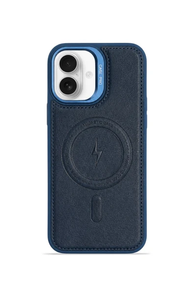 iPhone 17 GripStand MagSafe Deri Kılıf Lacivert ürün görseli 1