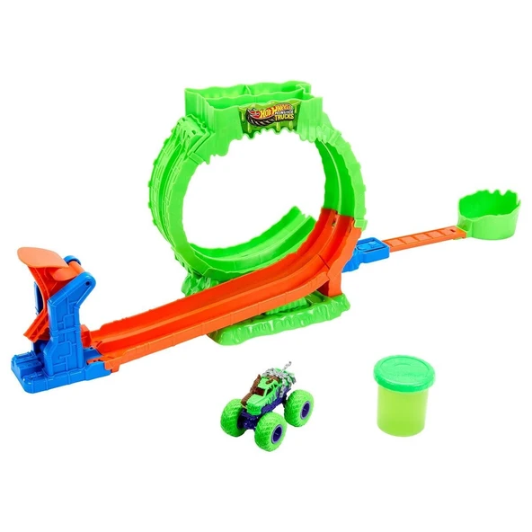 JMK91 Hot Wheels Monster Trucks Mutant Kaosu Çemberde Yarış Oyun Seti ürün görseli 1