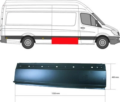 Mercedes Sprinter Yan Panel Kapı Etek Sacı Sağ 2006 (Oem No:  A9066375109) ürün görseli 1