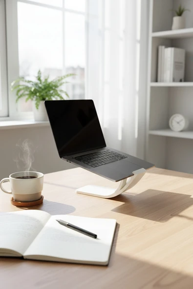 MacBook Modern Masaüstü Standı Beyaz ürün görseli 1
