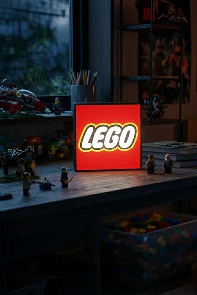 Lego Tasarımlı Dekoratif Aydınlatma Gece Lambası (22x20cm) ürün görseli 1