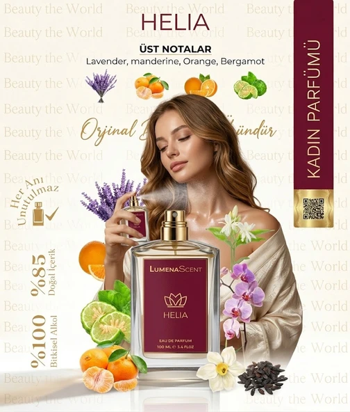 LumenaScent Helia 100 ml Özel Seri Parfüm - Beauty The World - %85 Doğal İçerik ürün görseli 1