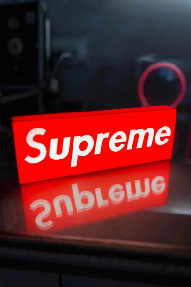 Supreme Tasarımlı Dekoratif Gece Lambası ürün görseli 1