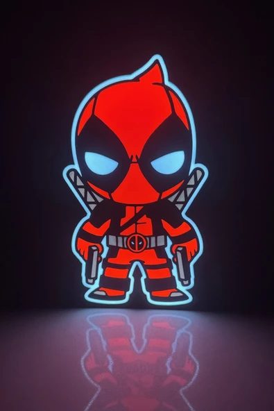 Deadpool Tasarımlı Gece Lambası Dekoratif Aydınlatma ürün görseli 1