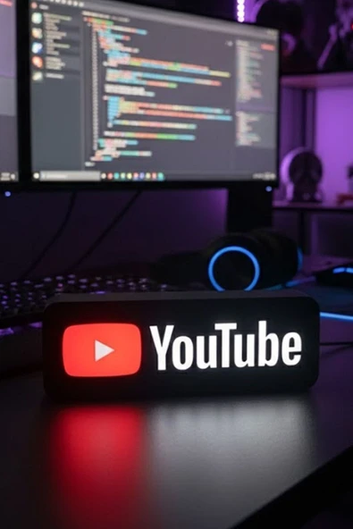 Youtube Logolu Dekoratif Aydınlatma ürün görseli 1