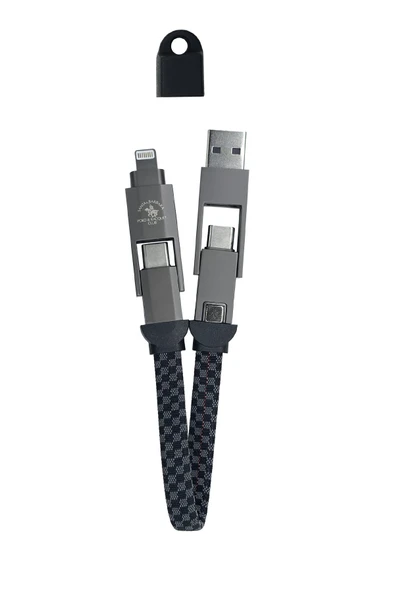 SBPRC Miles 15cm 100W 4in1 PD Data Şarj Kablosu - Gri ürün görseli 1