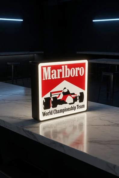 Marlboro Racing Tasarımlı Dekoratif Aydınlatma (22x21cm) ürün görseli 1