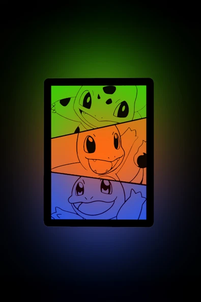 Pokemon Başlangıç Karakterleri Tasarımlı Gece Lambası Dekoratif Aydınlatma ürün görseli 1
