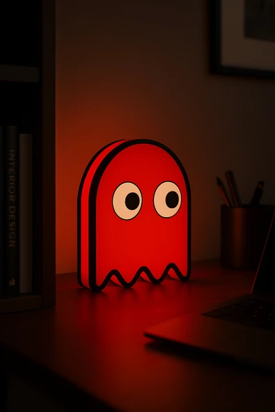 Pac-Man Arcade Kırmızı Tasarımlı Gece Lambası Dekoratif Aydınlatma ürün görseli 1