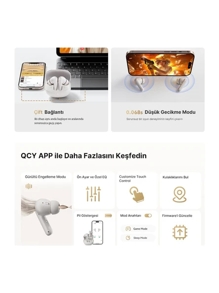 QCY Buds HT15 ANC TWS Siyah Kulak İçi Bluetooth Kulaklık ürün görseli 1
