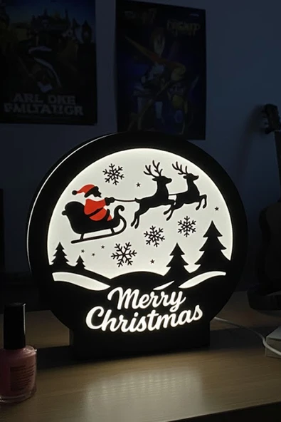 Mutlu Noeller Noel Baba / Merry Christmas Santa Dekoratif Aydınlatma ürün görseli 1