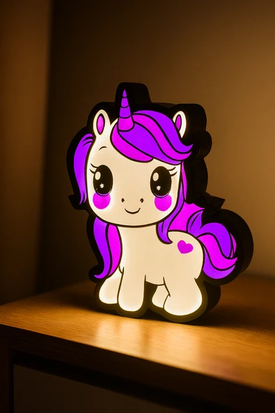 Unicorn Tasarımlı Dekoratif Gece Lambası ürün görseli 1