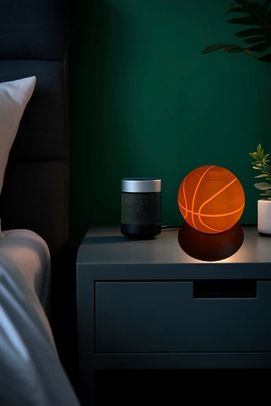 Basketbol Topu Tasarımlı Led Gece Lambası - Resim 2