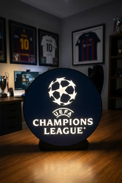 Champions League / Şampiyonlar Ligi Tasarımlı Dekoratif Aydınlatma (24x22cm) ürün görseli 1