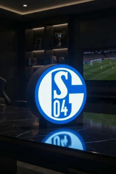Schalke 04 Tasarıımlı Dekoratif Aydınlatma (22x21cm) ürün görseli 1