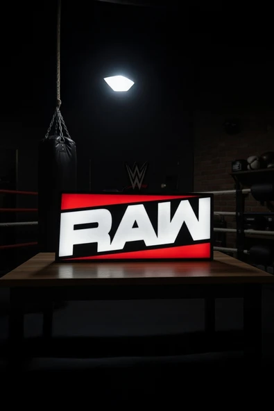 WWE Raw Tasarımlı Dekoratif Aydınlatma (25x16cm) ürün görseli 1