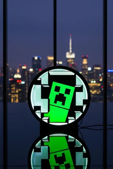 Minecraft Creeper Tasarımlı Dekoratif Aydınlatma Gece Lambası LED ürün görseli 1