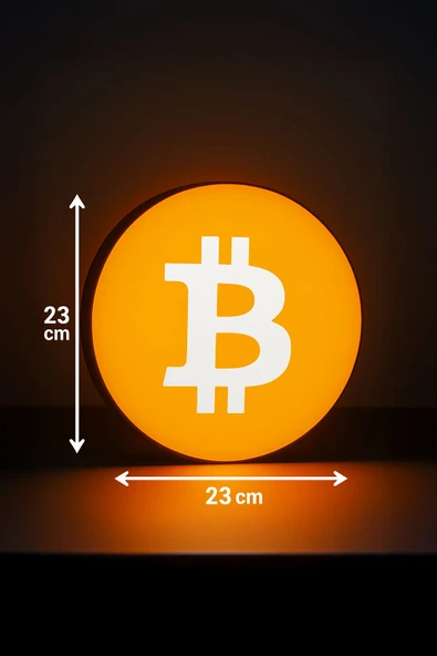 Bitcoin Tasarımlı Dekoratif Gece Lambası - Resim 3