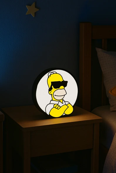 Homer Simpson Tasarımlı Gece Lambası Dekoratif Aydınlatma ürün görseli 1