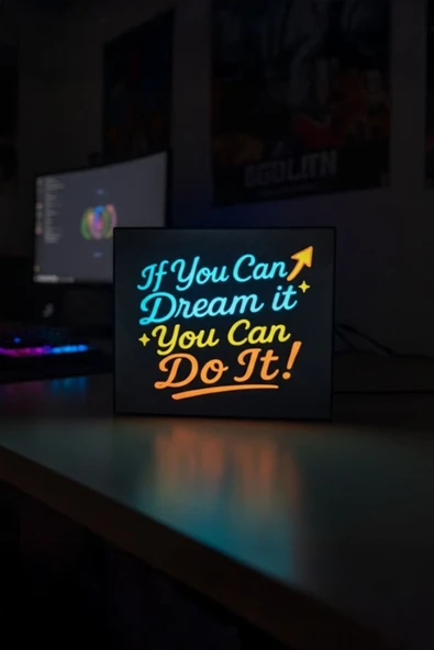 Motivasyon Tasarımlı Dekoratif Aydınlatma Gece Lambası ürün görseli 1