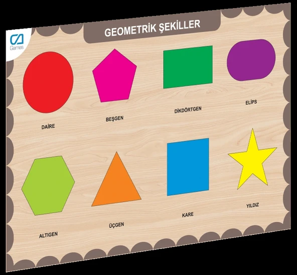 CAAHS-3204 CA GAMES AHŞAP GEOMETRİK ŞEKİLLER BUL-TAK ürün görseli 1