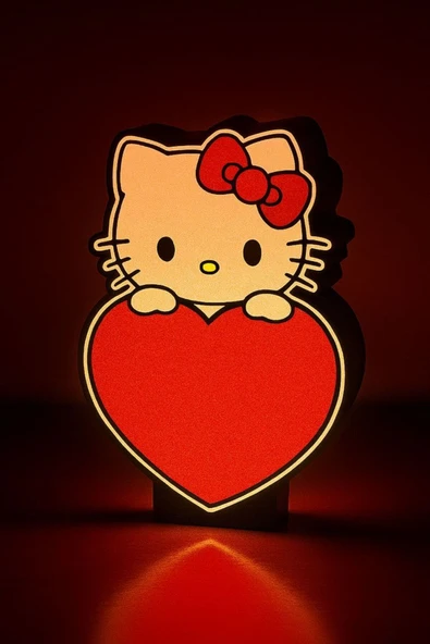 Hello Kitty Kalp Tasarımlı Gece Lambası ürün görseli 1