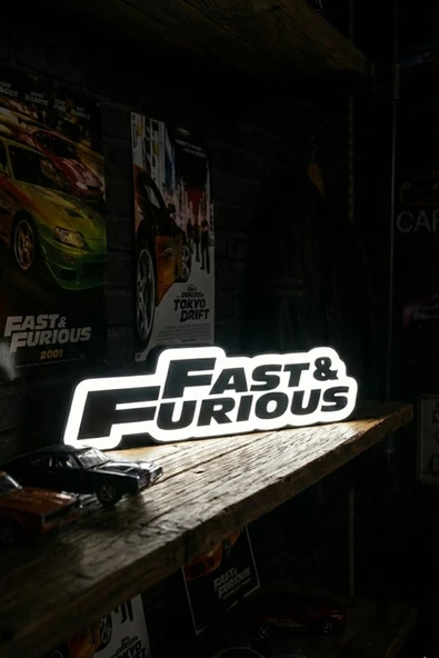 Fast And Furious - Hızlı ve Öfkeli Tasarımlı Dekoratif Aydınlatma (25x10cm) ürün görseli 1