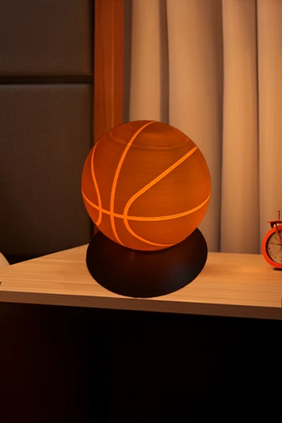 Basketbol Topu Tasarımlı Led Gece Lambası ürün görseli 1