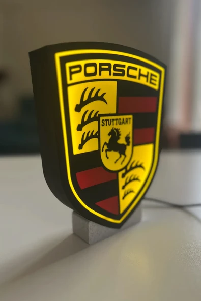 Porsche Logolu Dekoratif LED Işık - Resim 2