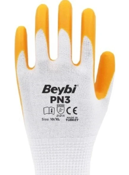 Beybi Pn3 Nitril Sarı Iş Eldiveni 5 çift ürün görseli 1