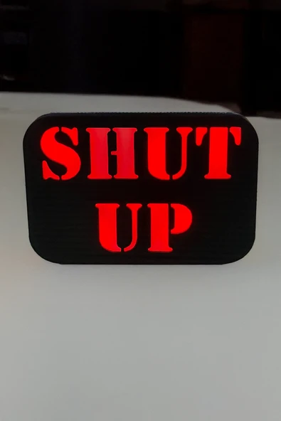 Shut Up Tasarımlı Gece Lambası Dekoratif Aydınlatma ürün görseli 1