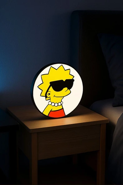 Lisa Simpsons Tasarımlı Dekoratif Aydınlatma Gece Lambası ürün görseli 1
