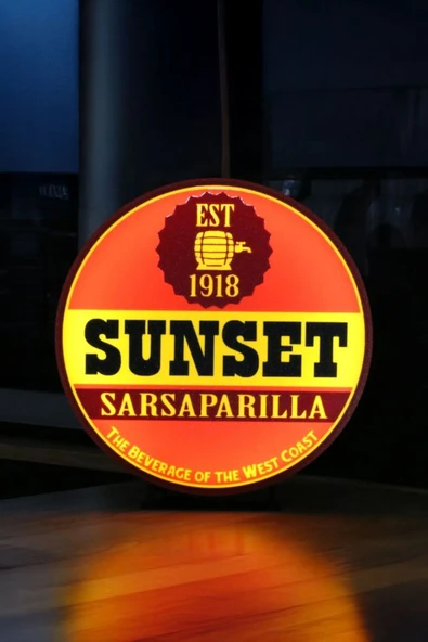 Sunset Sarsparilla Tasarımlı Gece Lambası ürün görseli 1