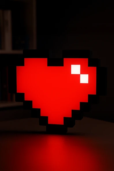 Minecraft Kalp Tasarımlı Gece Lambası Dekoratif Aydınlatma ürün görseli 1