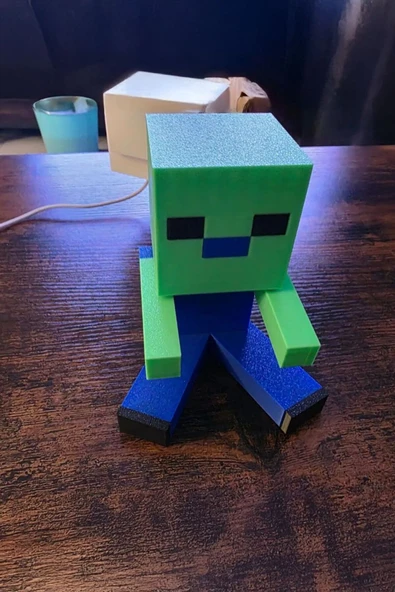 Minecraft Creeper ve Tavuk Tasarımlı Gece Lambası - Resim 4
