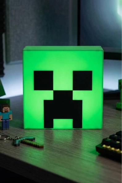 Minecraft Creeper Tasarımlı Dekoratif Aydınlatma Gece Lambası (20x20cm) ürün görseli 1