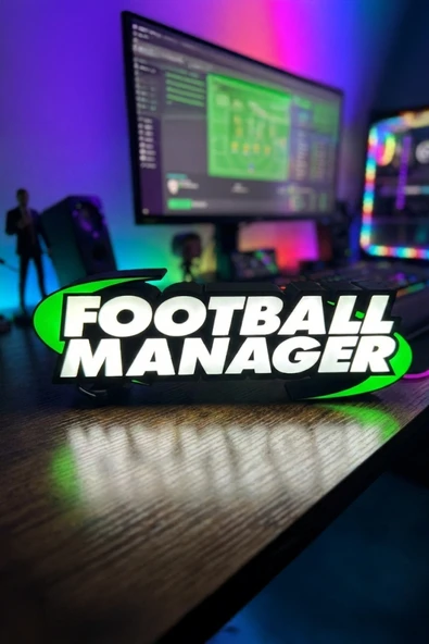 Football Manager Tasarımlı Dekoratif Aydınlatma (30x11cm) ürün görseli 1