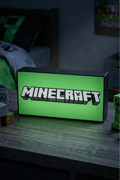 Minecraft Logolu Dekoratif Aydınlatma Gece Lambası (24x13cm) ürün görseli 1