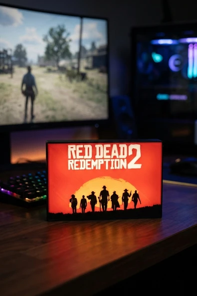 Red Dead Redemption 2 Tasarımlı Dekoratif Aydınlatma (23x15cm) ürün görseli 1