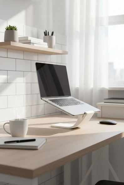 MacBook Modern Masaüstü Standı Beyaz - Resim 2