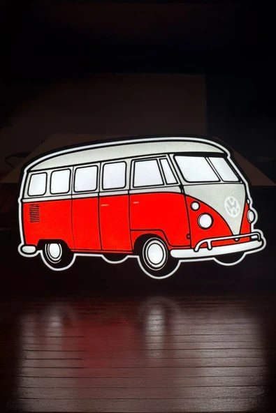 Volkswagen Otobüs Tasarımlı Dekoratif Aydınlatma Gece Lambası ürün görseli 1