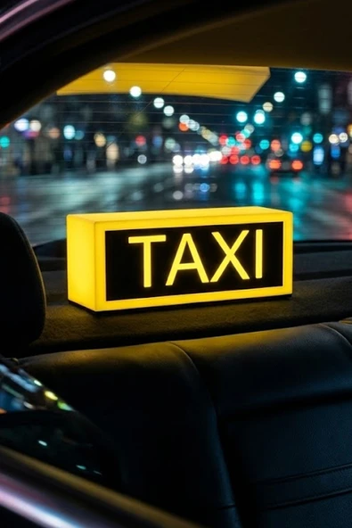 Taksi / Taxi Tasarımlı Dekoratif Aydınlatma (22x9cm) ürün görseli 1