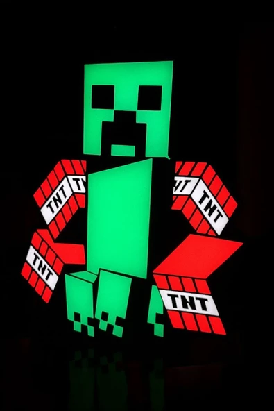 Minecraft Creeper Tasarımlı Gece Lambası ürün görseli 1