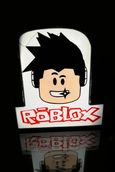 Roblox temalı şık gece lambası, beyaz renk, çocuk odası dekorasyonu için ideal ürün görseli 1