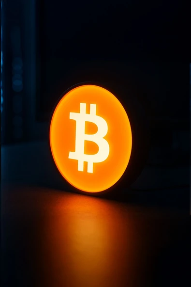 Bitcoin Tasarımlı Dekoratif Gece Lambası - Resim 2