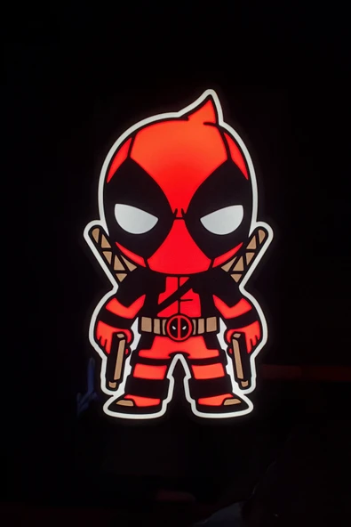 Deadpool Tasarımlı Gece Lambası Dekoratif Aydınlatma - Resim 2
