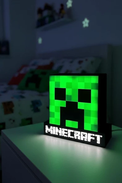 Minecraft Creeper Tasarımlı Dekoratif Aydınlatma Gece Lambası ürün görseli 1